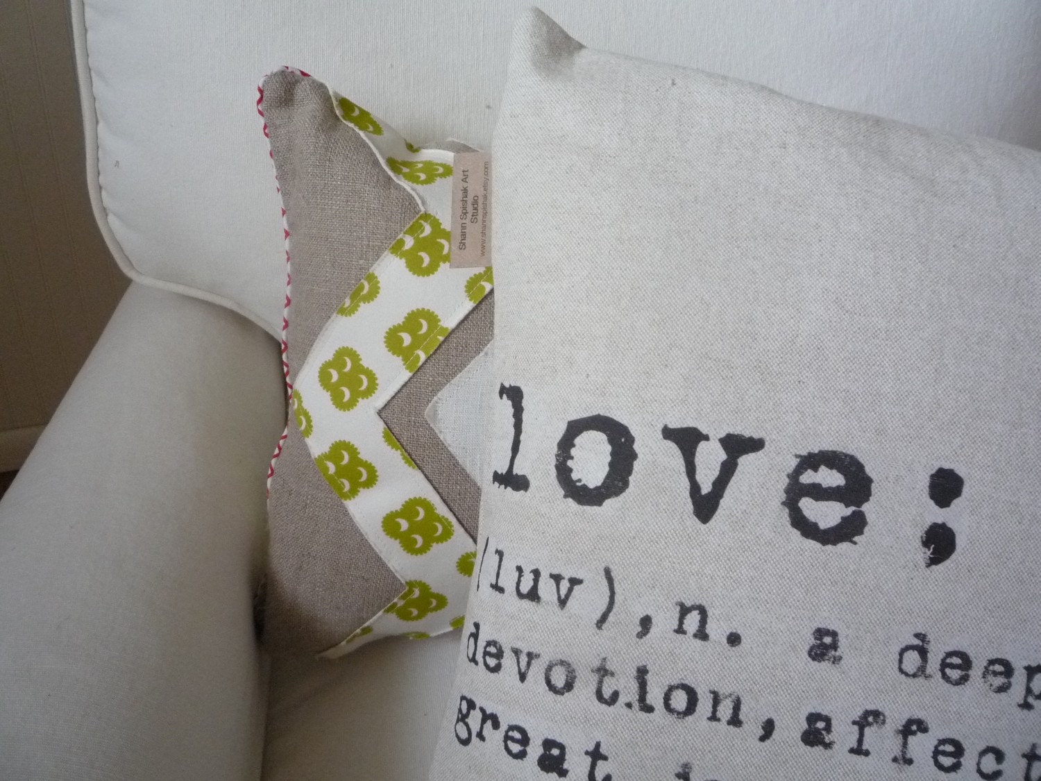 Decorative Pillow Cover Love Joy Hope Cotton Modern Accent