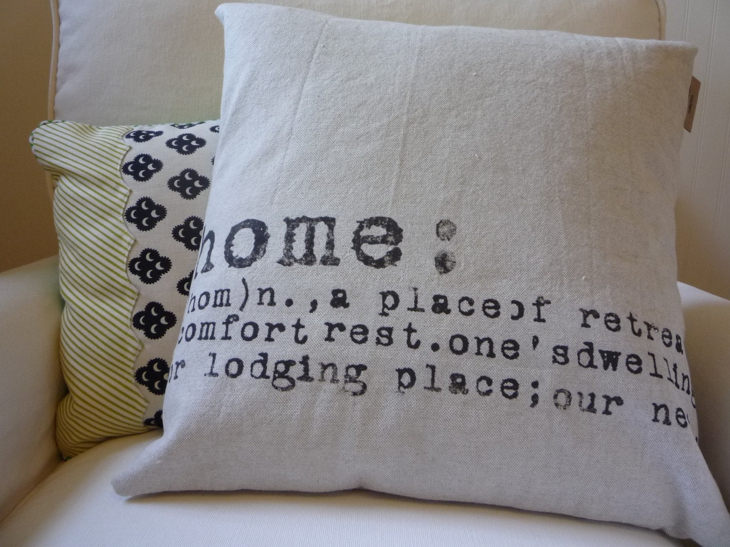 Home Pillow Industrial Chic Modern Cotton Pillow Cover...Featured on HGTV- Made to Order- Pillow Insert Not Included