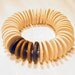 Chunky, contemporary, terra cotta cuff bracelet in cream, color blocked - Pizzazz
