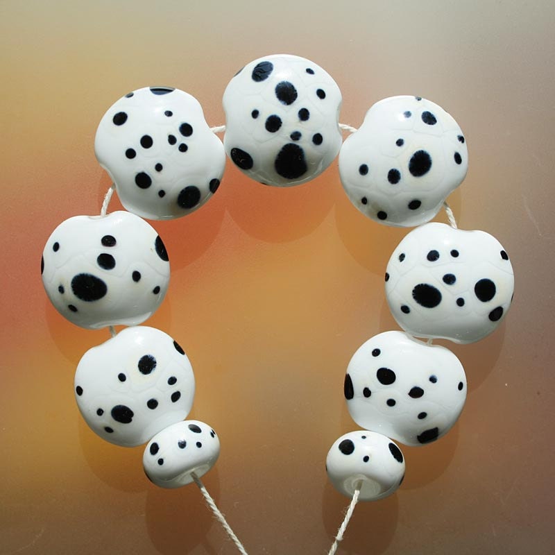 Dalmatian Spots - Handmade Lampwork Beads Set (SRA)