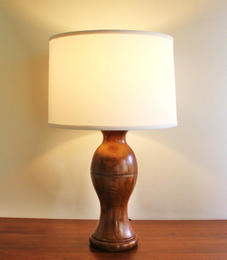 Vintage modern wooden table lamp by highstreetmarket on Etsy