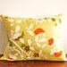 Custom made chinoiserie chintz silk throw pillow, 15" x 18"