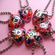 Personalized with Your Initial or Letter ...Original Mini Sugarlove Sprinkles Heart Keepsake Necklace by isewcute