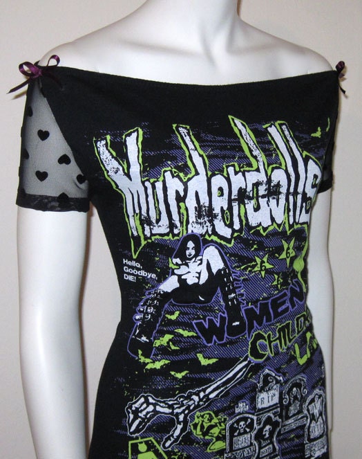 Murderdolls Tshirt Mini Dress CORSET Goth Lolita Horror BNWT any size