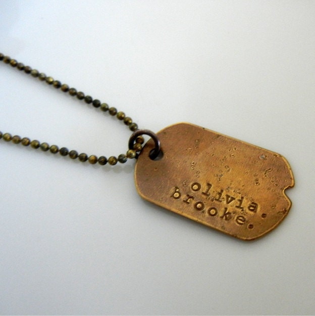 Personalized Necklace, Dog Tag Military Style, Custom Dogtag Jewelry, John by ERD