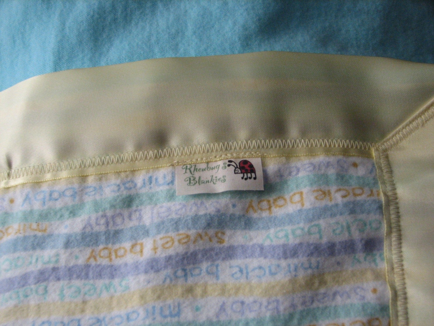 On Sale - oversized flannel baby blanket - aqua sweet baby