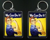 ROSIE THE RIVETER keychain / keyring Women in the Workforce