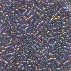 10/0 Delica Beads Transparent Dark Amethyst Rainbow DB1244 10g