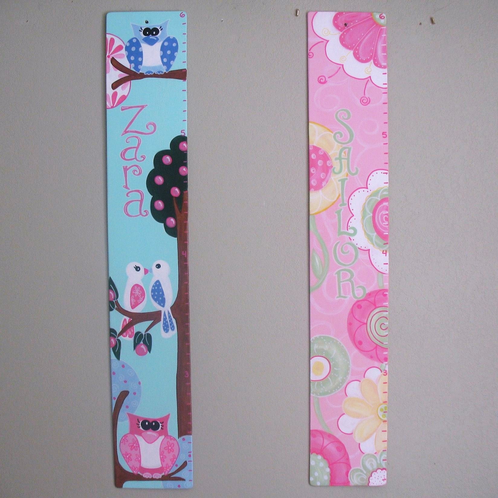 Wooden Growth Chart- Handpainted Personalized Made to Order- FREE shipping