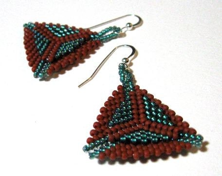 Terra Cotta and Teal Triangles