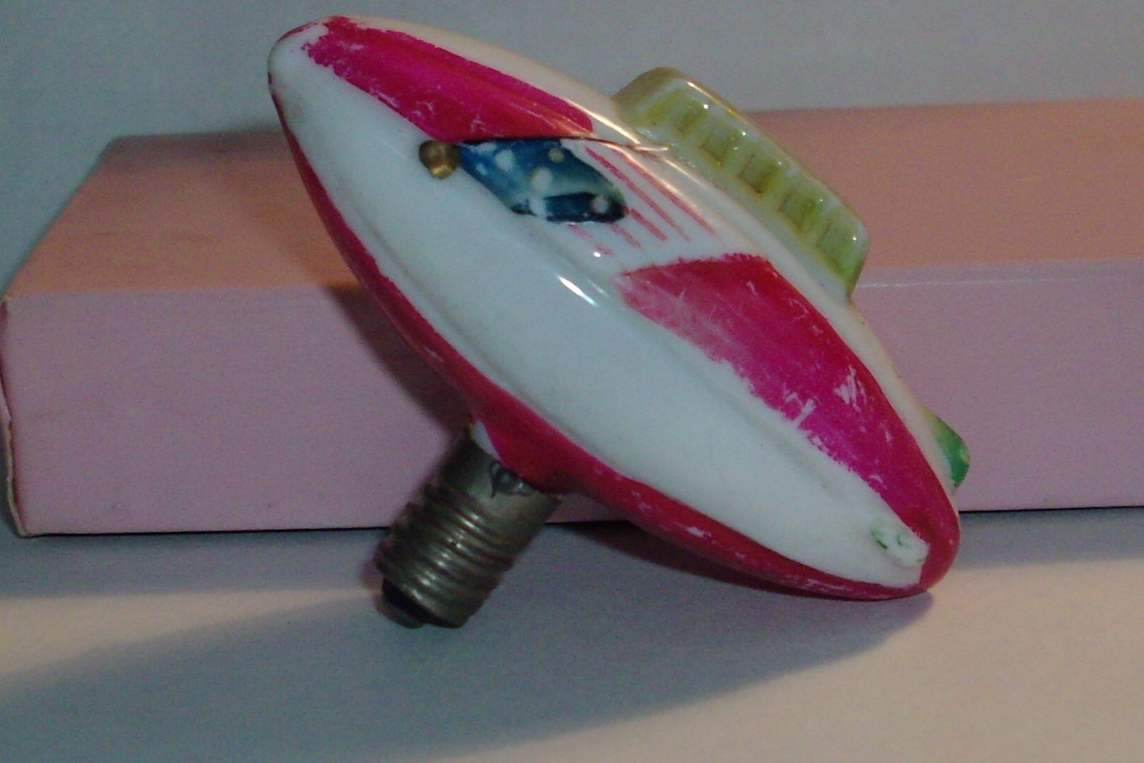 Xmas figural glass light bulb blimp