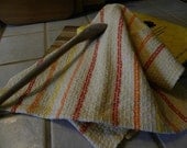 Handwoven Kitchen Towel Natural Red Yellow Orange - Mostly yellow