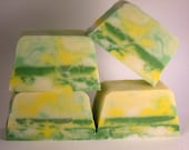 Pear and Vanilla Soap,Scented , Vegan Soap, Bartlett Pear, Yellow, Green, Swirl