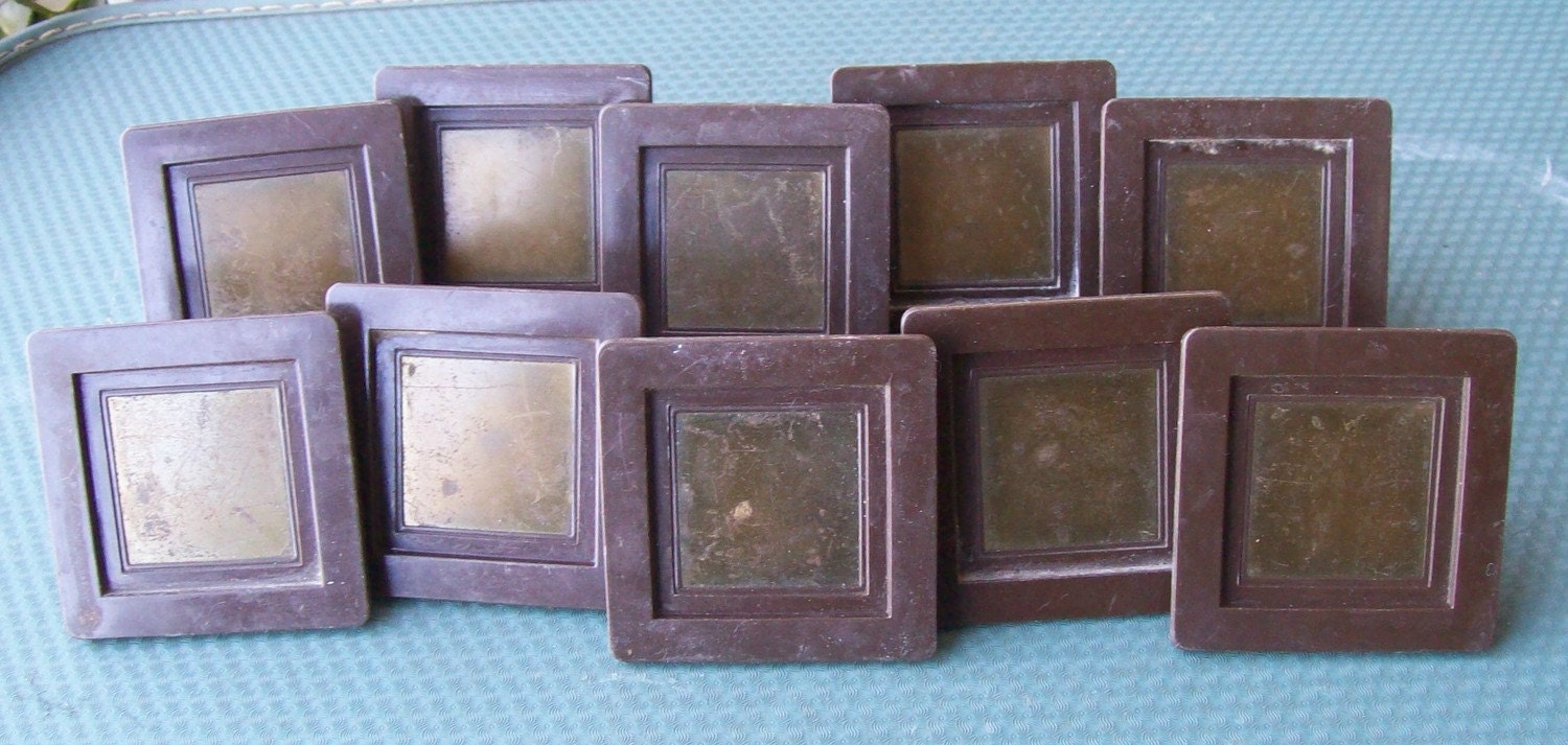10 vintage mod square chunky plastic handles includes hardware