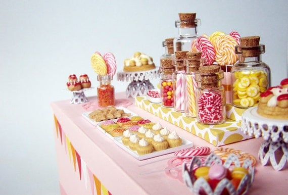 Candy Dessert Table - 1/12 miniature - FREE SHIPPING