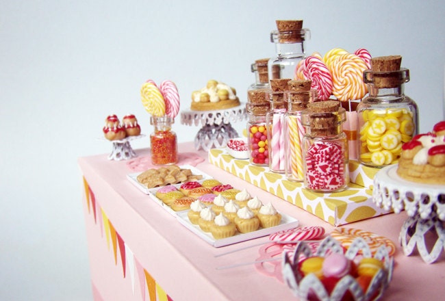 Candy Dessert Table - 1/12 miniature - FREE SHIPPING