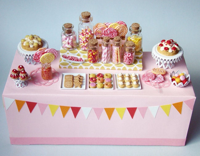 Candy Dessert Table - 1/12 miniature - FREE SHIPPING