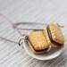 Cookie Earrings on Brass - Chocolate Cream Sandwich Cookies - Cookie Collection