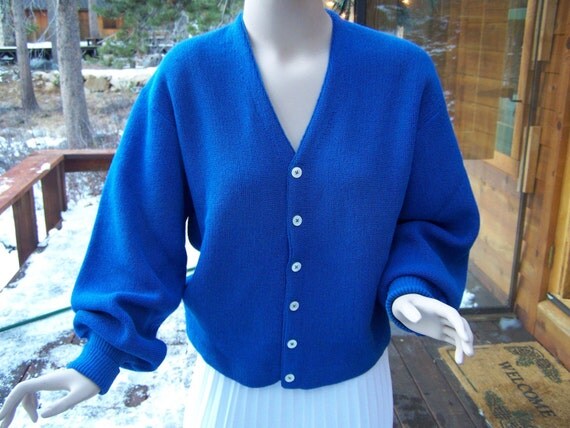 Vintage Mens 60s Cardigan Golf Sweater in by OhVintageThreads