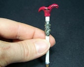 Purple Jester staff / walking stick / cane dollhouse miniature