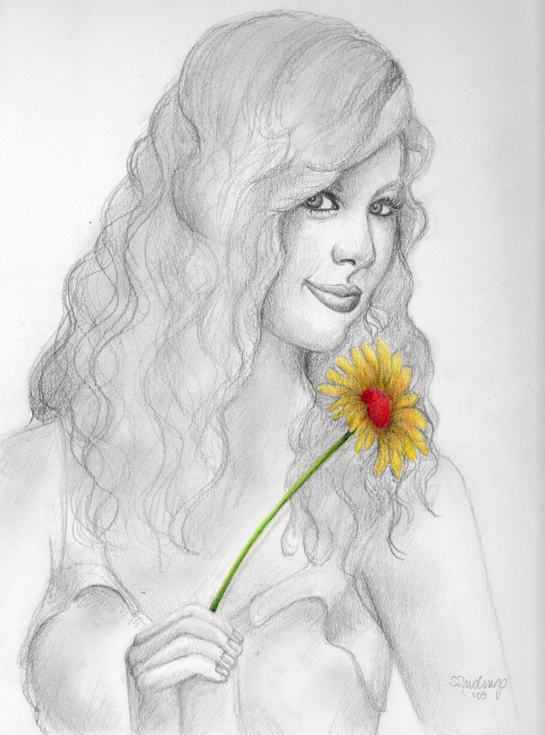 Taylor, original pencil and colored pencil drawing