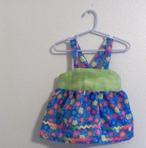 Blue Flowered Print Toddler Dress size 2T top frock