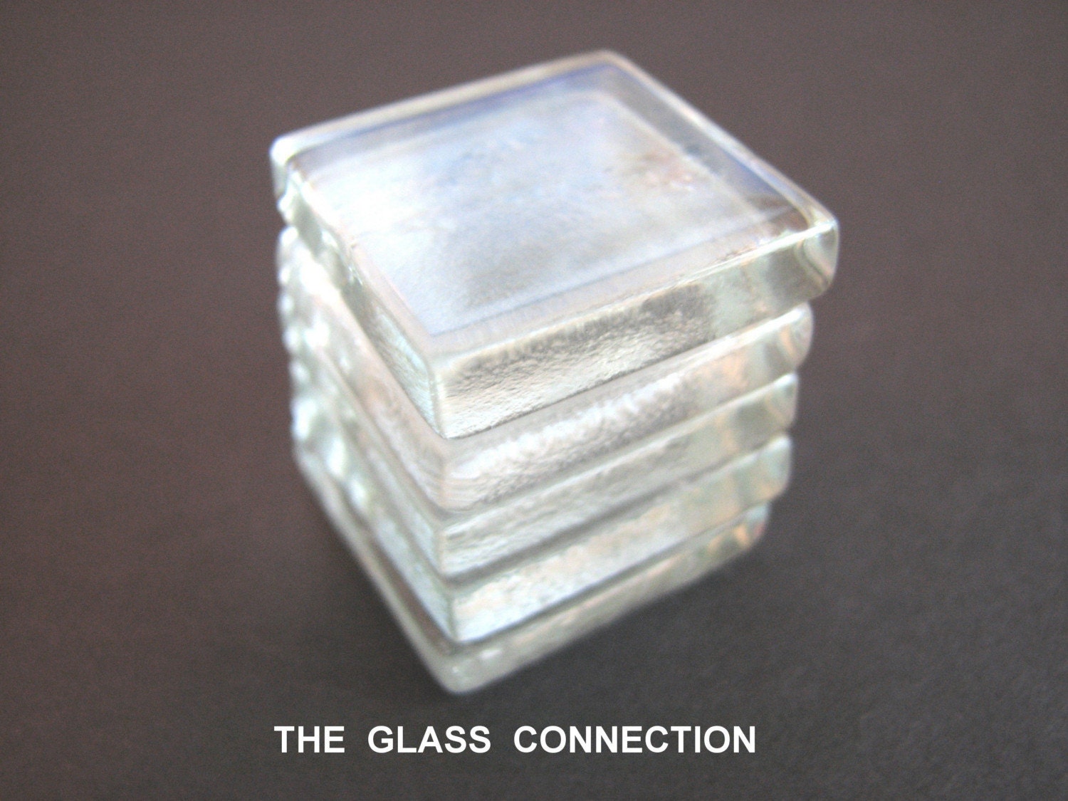 40 Small Clear Glass Squares Tiles 7/8 by theglassconnection