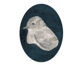 Bird Watercolor, Pheobe in Indigo - archival print of painting - As seen in Lecker Food Magazine