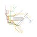 Massimo Vignelli's 1972 New York City Subway Map - (Line Art) - 12x12 Print