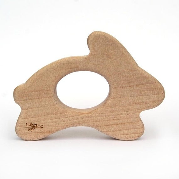 Wood Teether Bunny wooden toy natural baby toy
