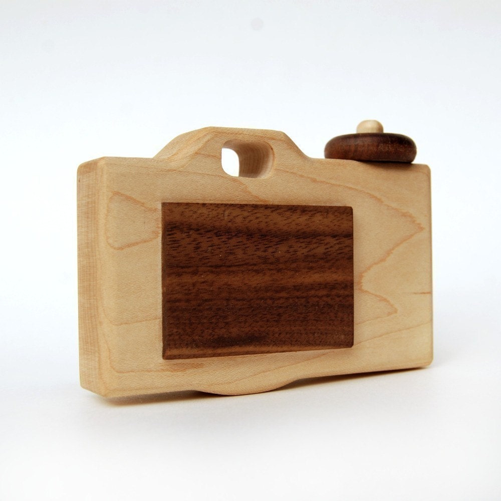 personalized wooden toy camera, modern organic imagination toy