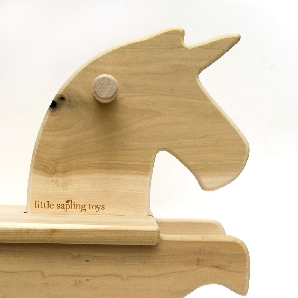 wooden toy rocking unicorn, mod toddler riding toy