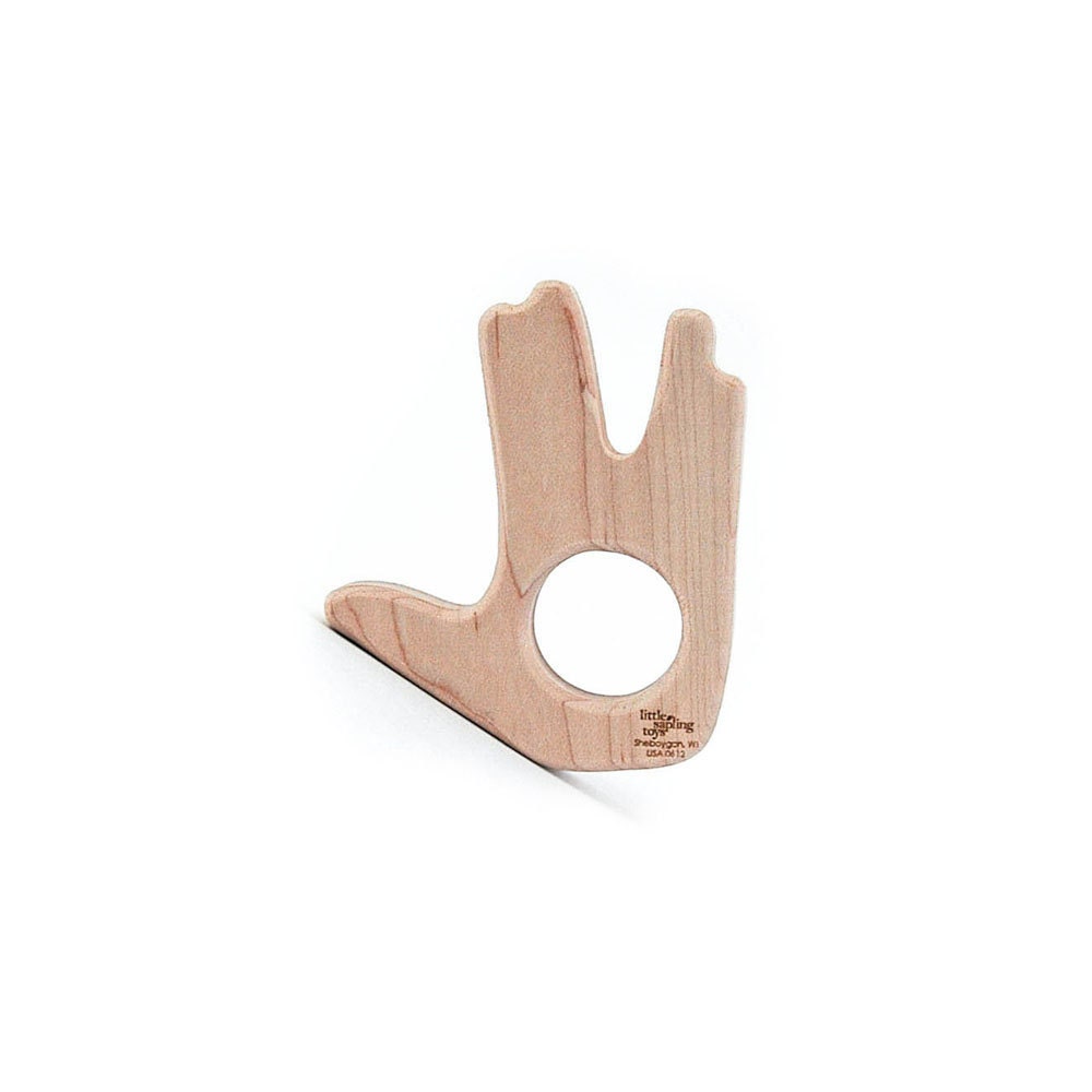 Wood Teether Vulcan Salute wooden toy natural baby toy