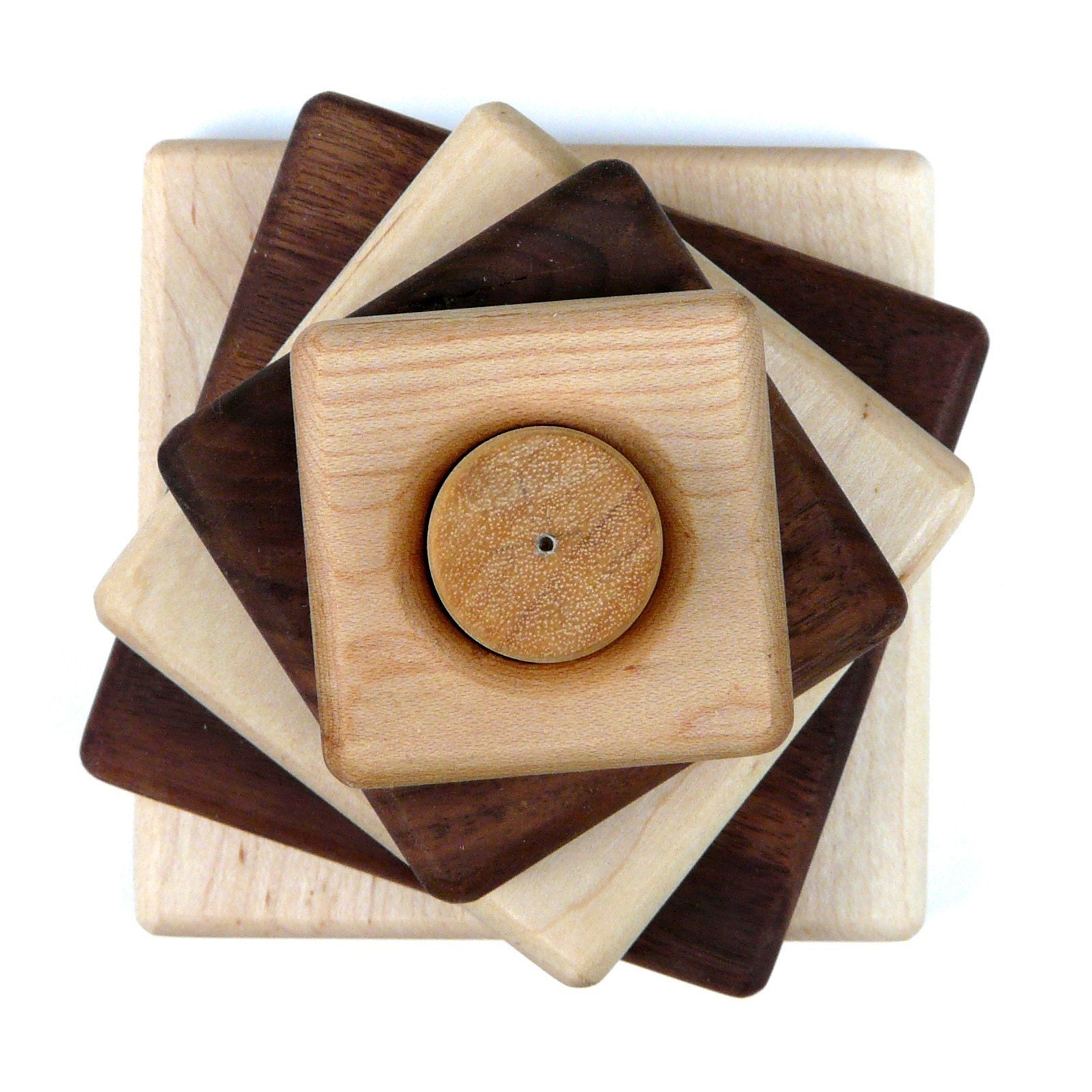Maple\/Walnut wood stacking toy