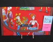 Mexican Folk Diaper and Wipes Case Holder Clutch