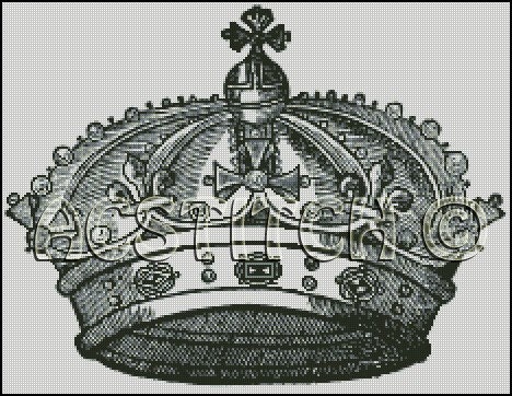 CROWN, Vintage, cross stitch pattern No.725