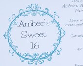Vintage Deep Turquoise Frame Invitation