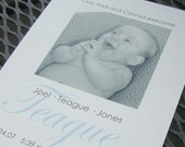 custom birth announcement with photo, set of 20