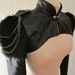 Black Victorian fur paffy sleeves leather shrug