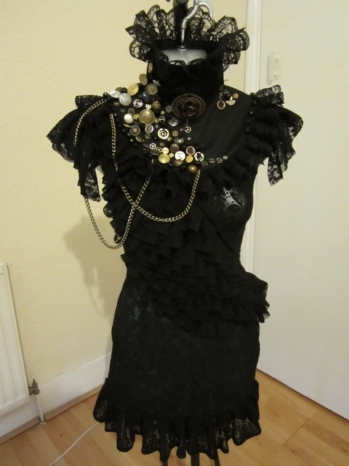 Steampunk black collar