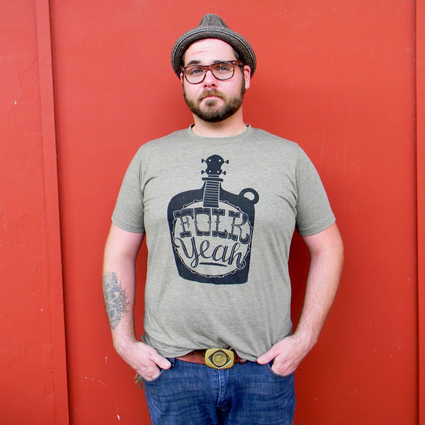 Large - Folk Yeah - Mens crew neck