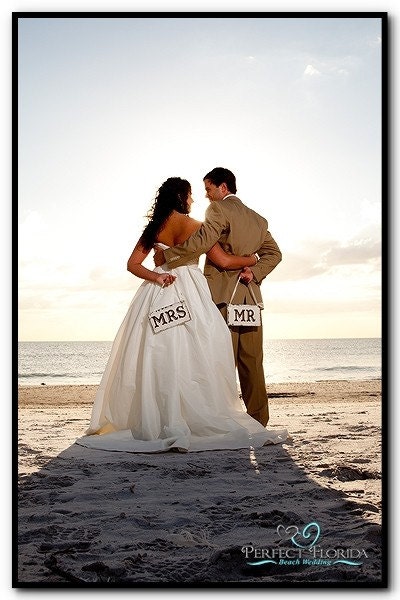 MR & MRS 9 x 5 Chair Signs Visit My Store for OVER 100 Different Wedding Signs