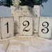 WEDDING TABLE Numbers Self Standing Signs REVERSIBLE Shabby Cottage Vintage Chic Weddings