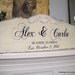 CUSTOM WEDDING SIGN with your Names / Destination of Wedding / Date 12 x 30