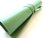 Leather Pencli Case Wrap, MInt Green - susanholland