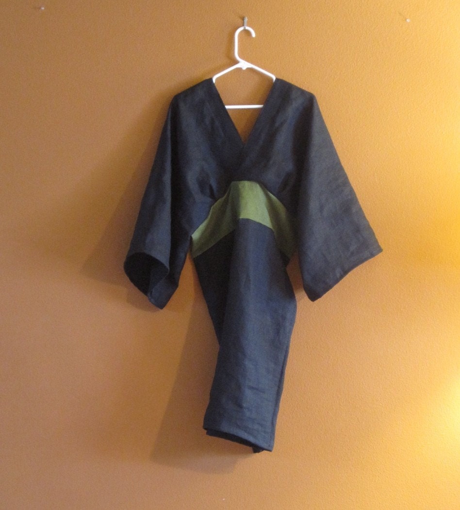 pure linen origami dress kimono sleeves custom order listing