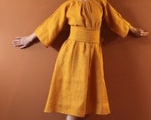 custom linen many moods dress  with 1 linen obi made to fit listing