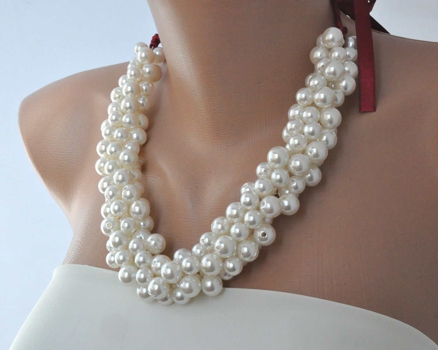 Handmade Weddings Pearl Necklace brides, bridesmaids gifts, special occasion