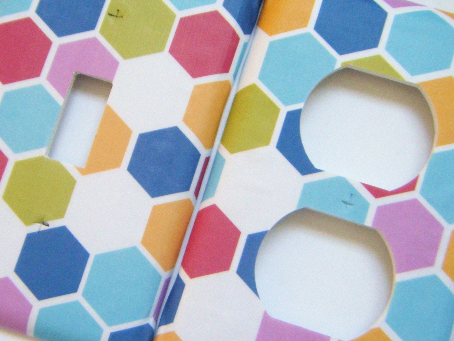 Multicolored Hexagons Light Switch and Outlet Cover