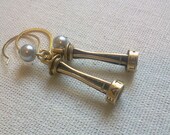 Seattle Space Needle Under a Foggy Moon Drop Earrings